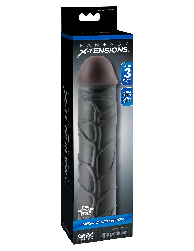 vibrating anal toy with extra-long shaft accessories-Fantasy X-Tension Mega 3-Inch Extension - Black