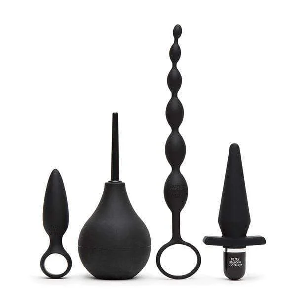 vibrating cock ring for stronger erections accessories-Fifty Shades of Grey - Pleasure Overload Take it Slow Gift Starter Set (Black)