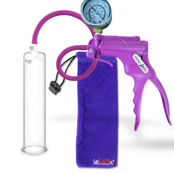 anal toy starter kit with vibrations accessories-LeLuv JacVac Penis Pump - NPT Handle + Gauge - 9" Round Flange - [Purple-Green Handles on Shopify ONLY]