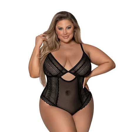 sexy-lingerie-for-bold-chic-Magic Silk Modern Romance Cheeky Teddy Black Queen Size