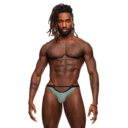 sexy-lingerie-with-sheer-trim-Male Power Magnificence Micro V Thong Jade S/M