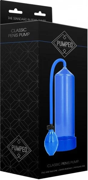 rechargeable vibrating anal toy for prostate stimulation accessories-PUMPED BY SHOTS CLASSIC PENIS PUMP BLUE