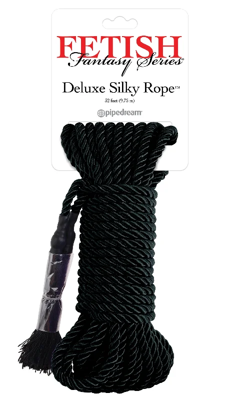 vibrating cock ring for enhancing sensation accessories-Fetish Fantasy Series Deluxe Silky Rope - Black