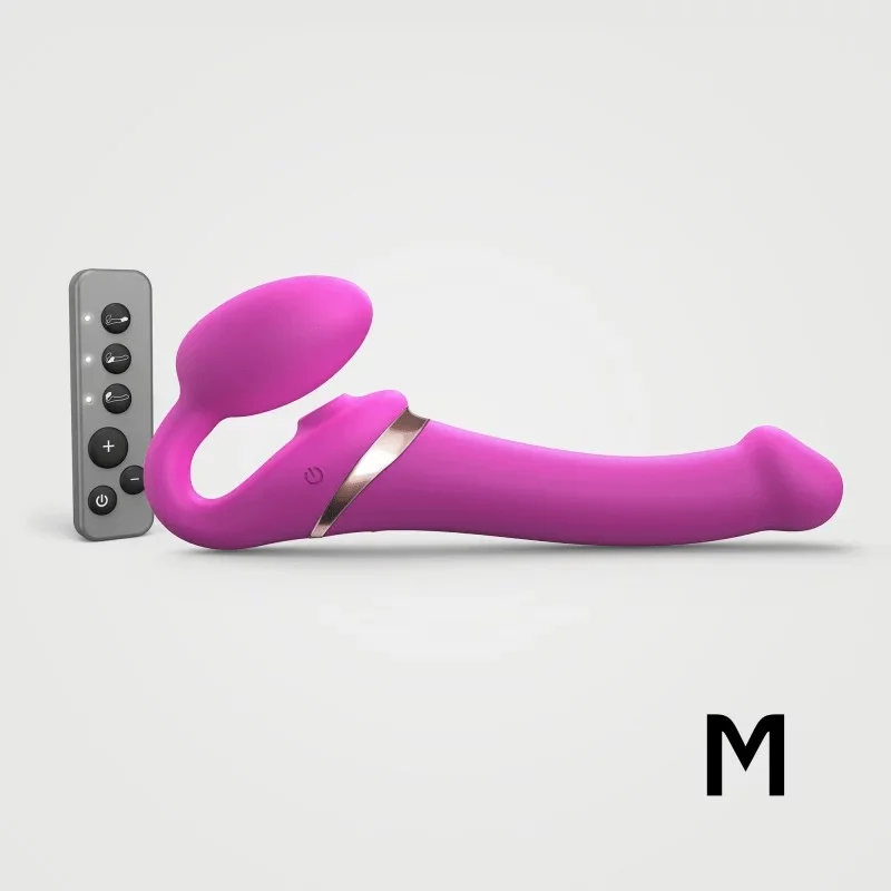 vibrating anal beads with multiple speeds accessories-MULTI ORGASM BENDABLE STRAP-ON - M - FUCHSIA -