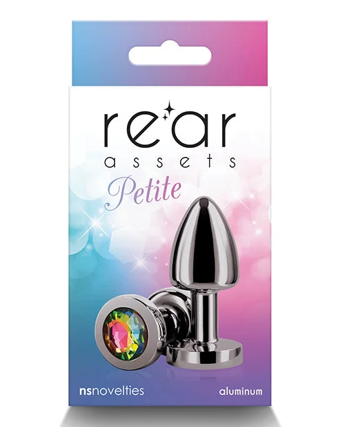 vibrating G-spot stimulator with remote control accessories-Rear Assets Gunmetal Petite - Rainbow