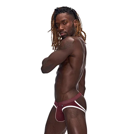 sexy-lingerie-for-sensual-touch-Male Power Sport Mesh Sport Jock Burgundy L/XL