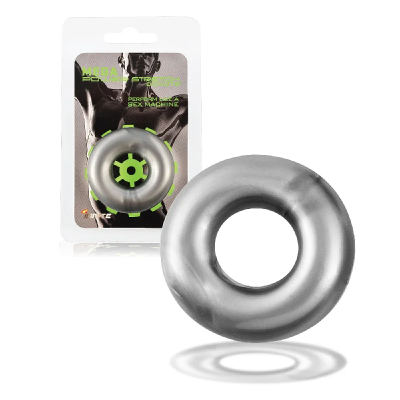 vibrating anal toy with multi-functional settings accessories-Si-95406 MEGA POWER STRETCH DOUGHNUT - SILVER