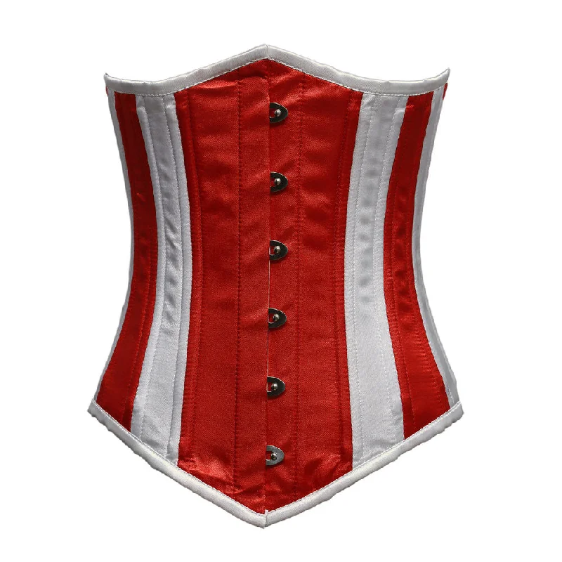 corset with sheer embellishment-May Satin Waist Training Corset