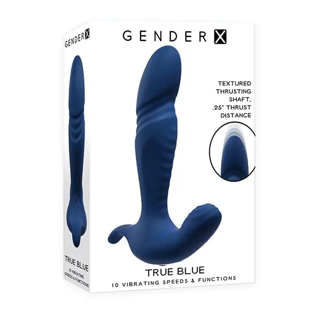 vibrating anal probe with remote control accessories-Gender X True Blue - Blue