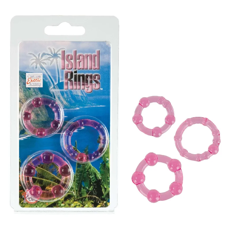 vibrating love egg for deep penetration accessories-Island Rings Pink Set