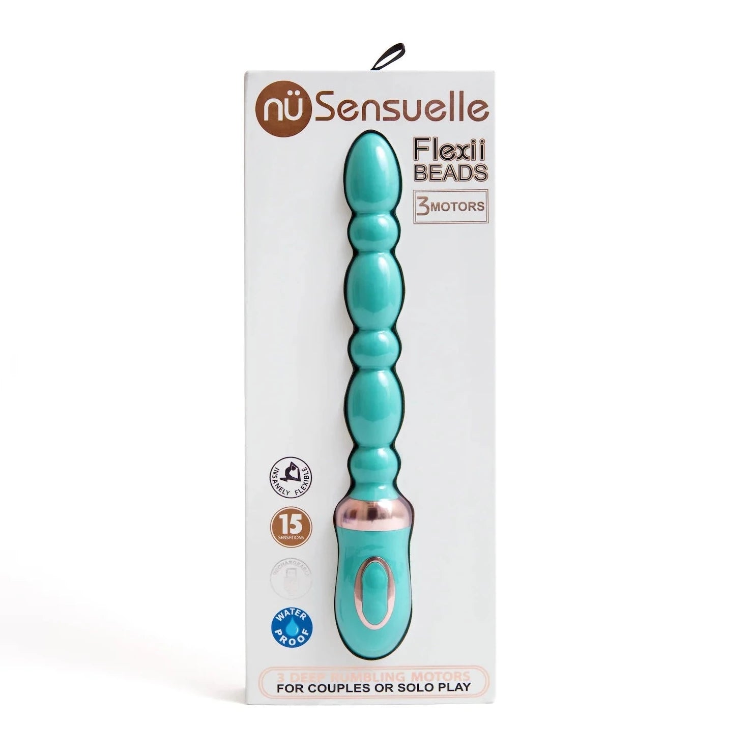 silicone vibrating anal massager for beginners accessories-Nu Sensuelle FLEXII BEADS Flexible and Powerful Vibrating Beads for G Spot and Prostate Play Electric Tiffany Blue