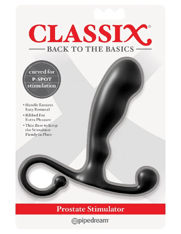 anal toy for advanced users with vibration settings accessories-Classix Prostate Stimulator - Black