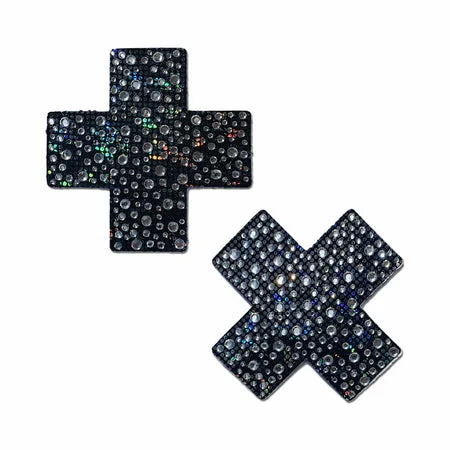 sexy-lingerie-with-low-back-Pastease Crystal Sparkling Crosses Pasties Black