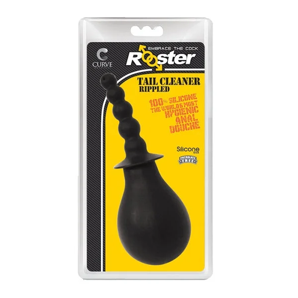 vibrating anal plug for prostate pleasure accessories-ROOSTER TAIL CLEANER RIPPLED BLACK