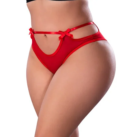 sexy-lingerie-with-ruched-Magic Silk Holidaze Cheeky Boy Short Red Queen Size