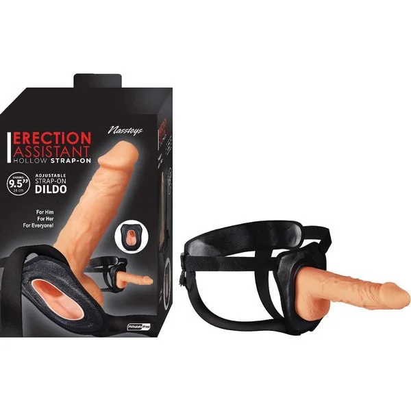 vibrating cock ring for enhanced pleasure for men accessories-Erection Assistant HOLLOW STRAP-ON 9.5 inch Flesh