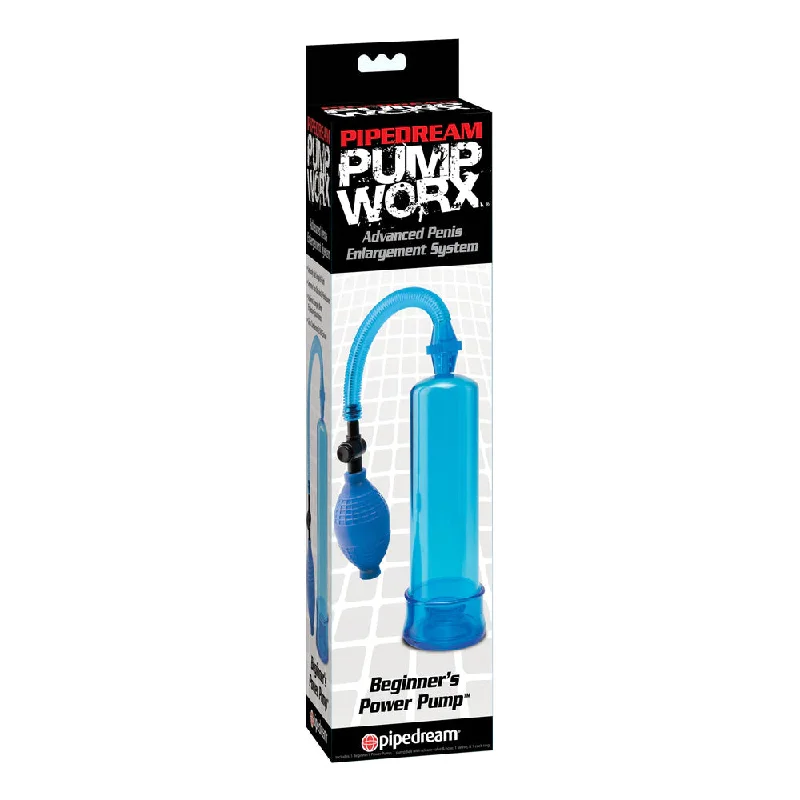 vibrating dildo with easy-to-use remote control accessories-Pump Worx Beginner's Power Pump Blue