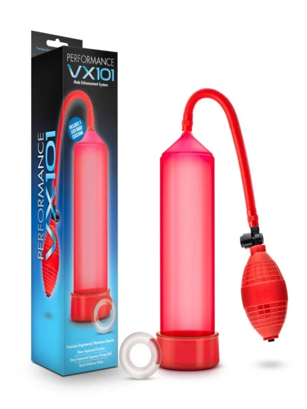 rechargeable vibrating love egg with multiple functions accessories-Performance VX101 Penis Pump Red