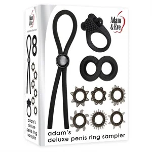 vibrating cock ring for enhancing sensation accessories-Adam's Deluxe Penis Ring Sampler by Adam & Eve