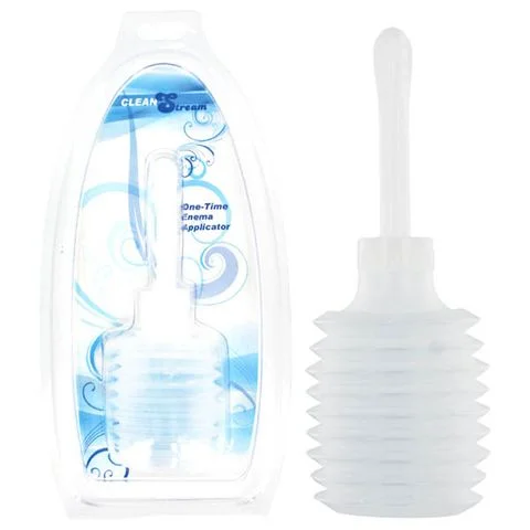 vibrating anal toy for sensitive users accessories-CLEAN STREAM DISPOSABLE ENEMA APPLICATOR CLEAR