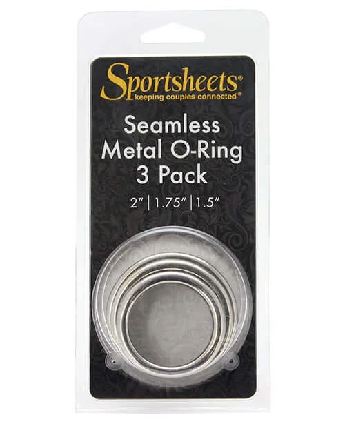 vibrating anal toy for couples with remote control accessories-Seamless Metal O-Ring 3 Pack 1.5 inches, 1.75 inches and 2 inches