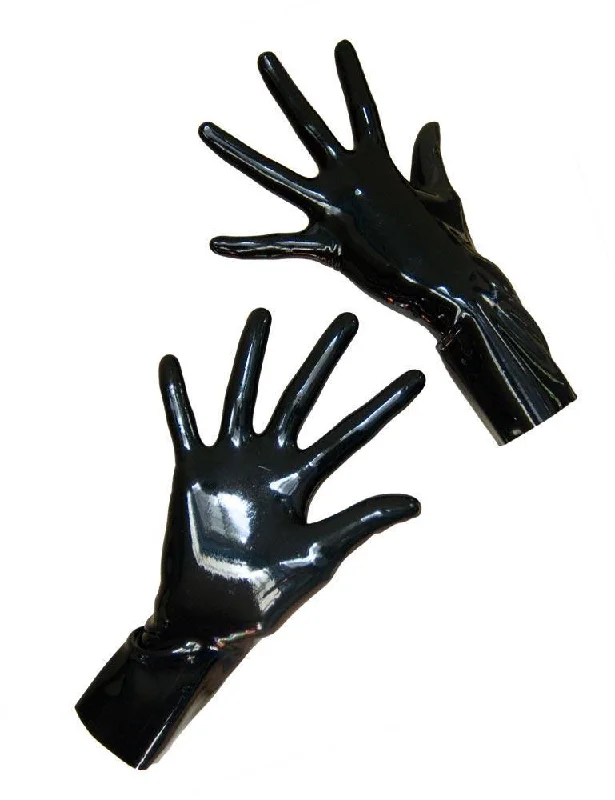 vibrating cock sleeve for solo play accessories-Wrist Length Latex Gloves, Black