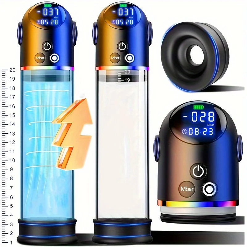 waterproof vibrating dildo with remote accessories-Electric Penis Pump with 4 Suction Modes & Digital Display