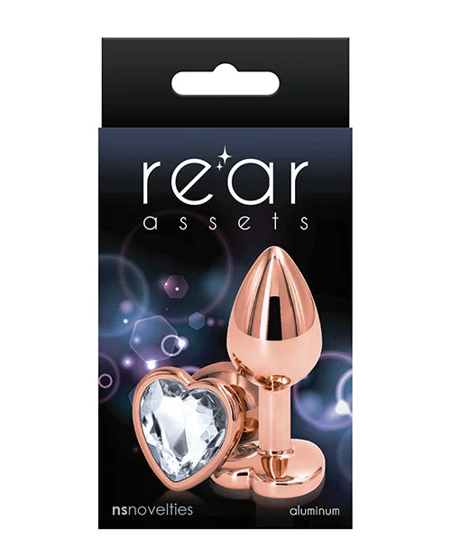 rechargeable vibrating G-spot massager accessories-Rear Assets Rose Gold Heart Small