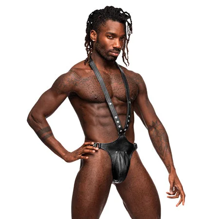 sexy-lingerie-for-feminine-sexy-Male Power Leather Men's Capricorn Black O/S