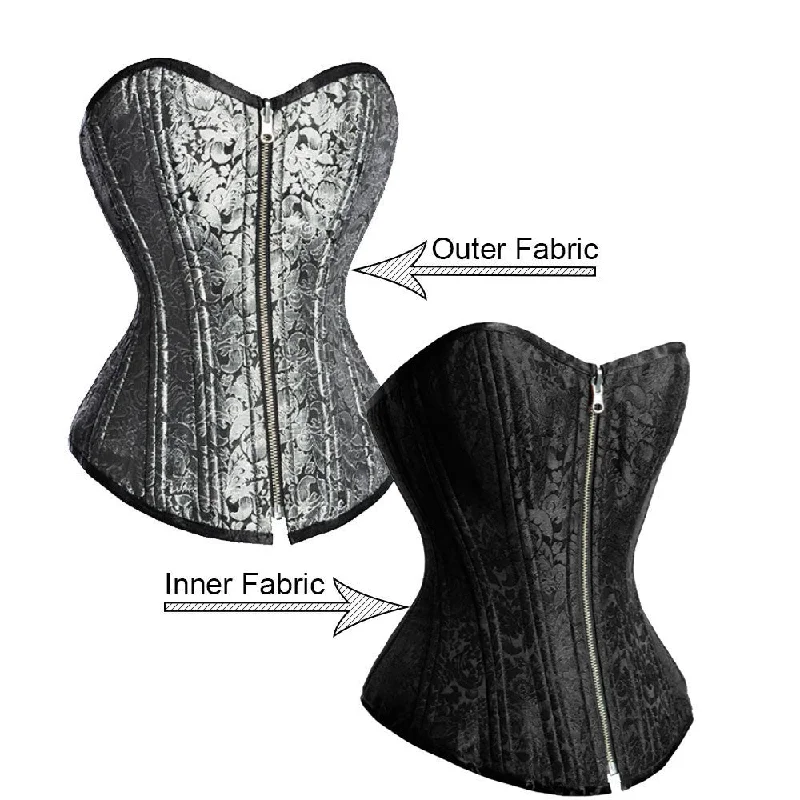 corset with lace panels-Dora Reversible Waist Training Corset