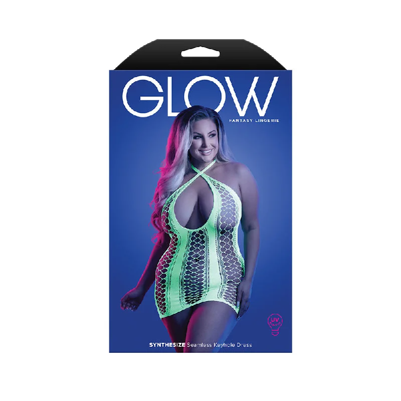 sexy-lingerie-with-asymmetrical-Fantasy Lingerie Glow Synthesize UV Reactive Seamless Keyhole Dress Queen Size