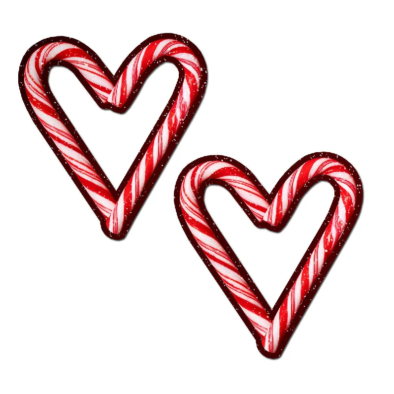 sexy-lingerie-for-modern-romance-Pastease Peek-A-Boob Candy Cane Heart Pasties Red/White