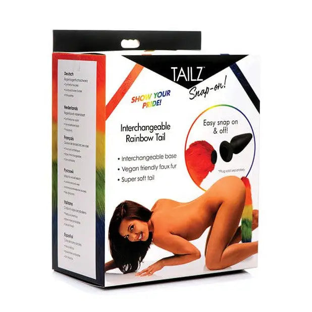 vibrating cock ring with adjustable intensity accessories-Tailz Interchangeable Rainbow Tail