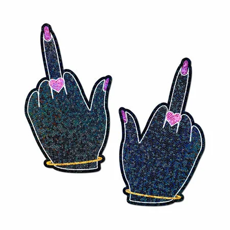 sexy-lingerie-for-sensual-night-Pastease Glitter Fuck You Middle Finger Pasties